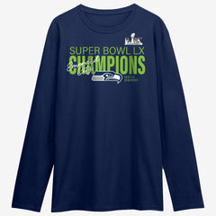 Seattle Seahawks Super Bowl LX Champions Autograph Signing Long Sleeve Roster T-Shirt | NFL Hot