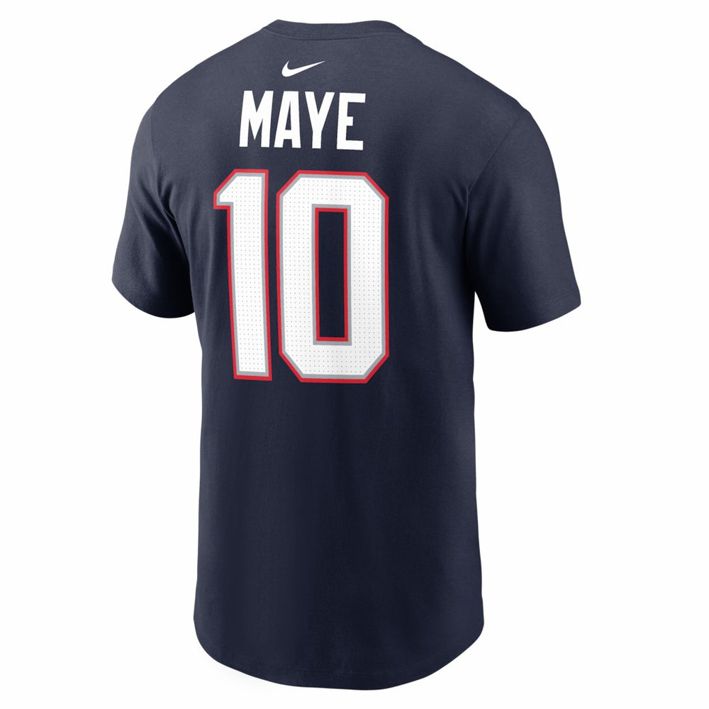 New England Patriots Drake Maye  Super Bowl LX Patch Name & Number T-Shirt | NFL On sale