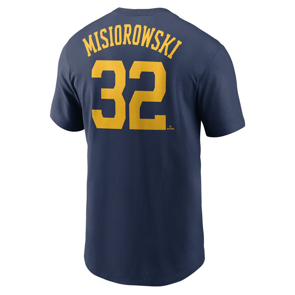 Jacob Misiorowski Milwaukee Brewers Nike Fuse Name & Number T-Shirt - MLB T-shirts