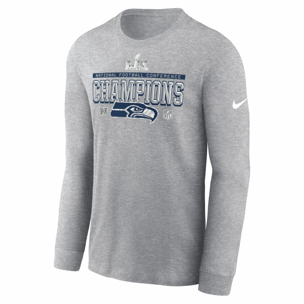 Seattle Seahawks 2025 NFC Champions Locker Room Trophy Collection Long Sleeve T-Shirt | NFL On sale
