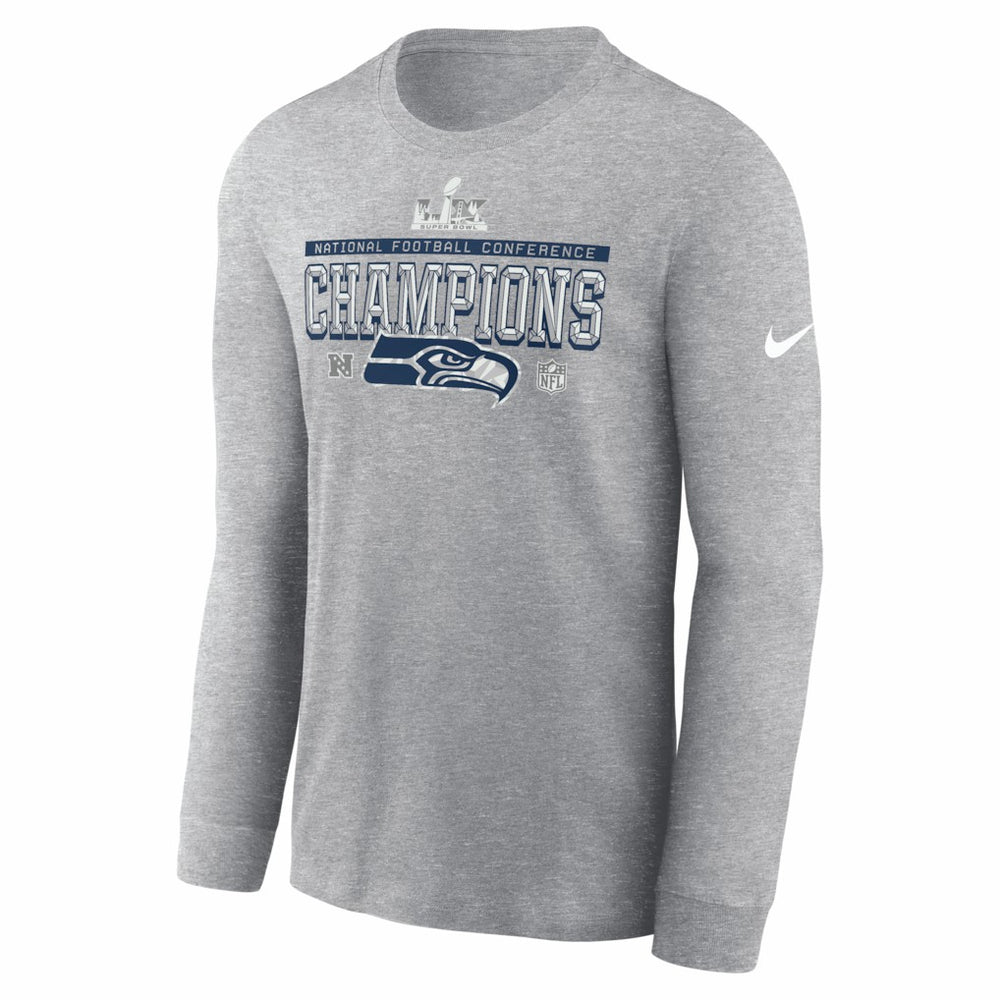 Seattle Seahawks 2025 NFC Champions Locker Room Trophy Collection Long Sleeve T-Shirt | NFL On sale