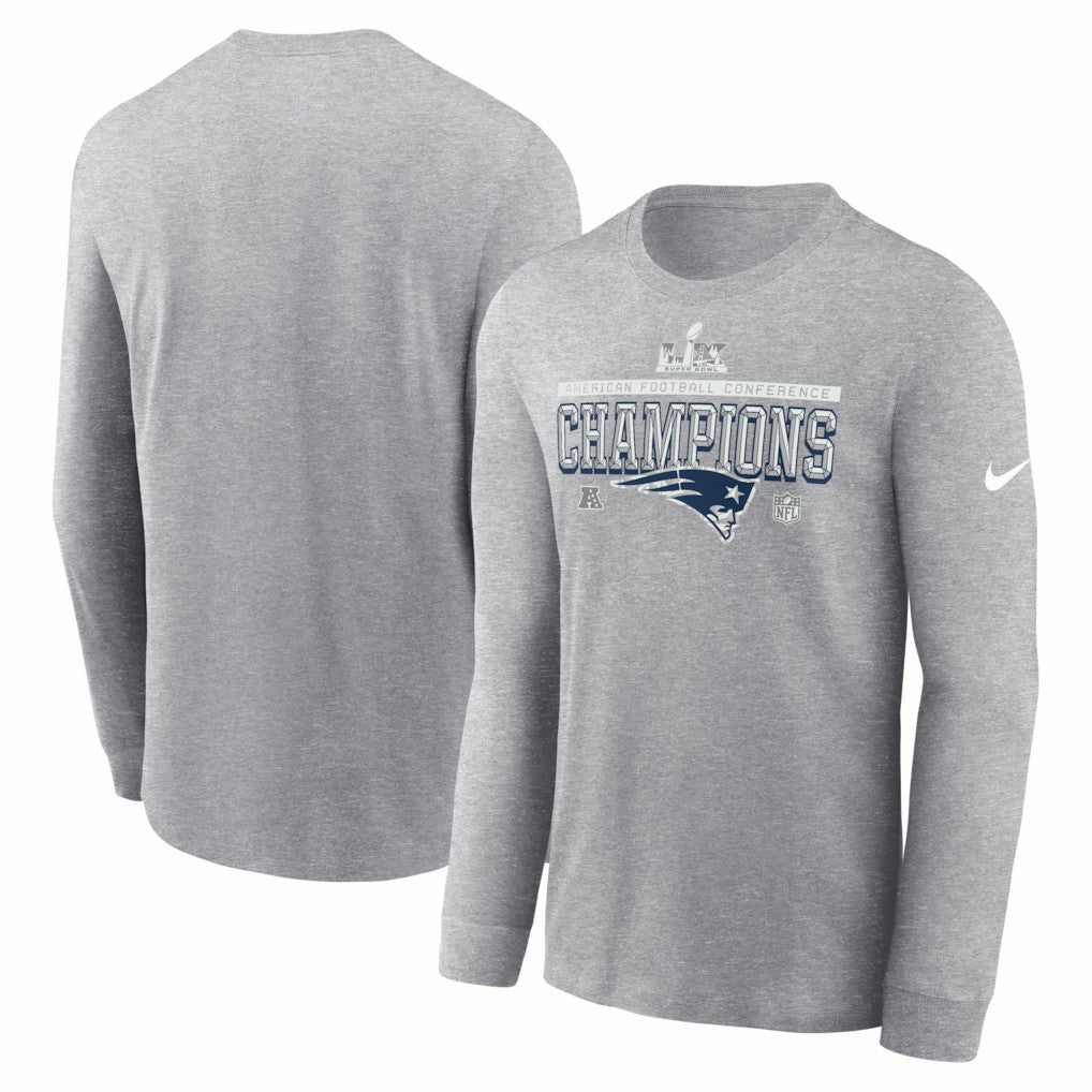 New England Patriots 2025 AFC Champions Locker Room Trophy Collection Long Sleeve T-Shirt | NFL US