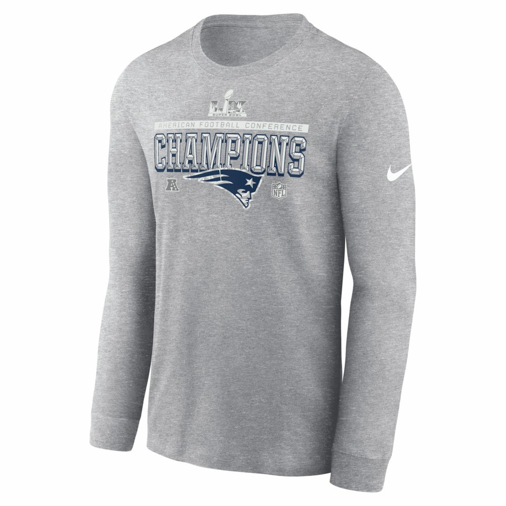 New England Patriots 2025 AFC Champions Locker Room Trophy Collection Long Sleeve T-Shirt | NFL US