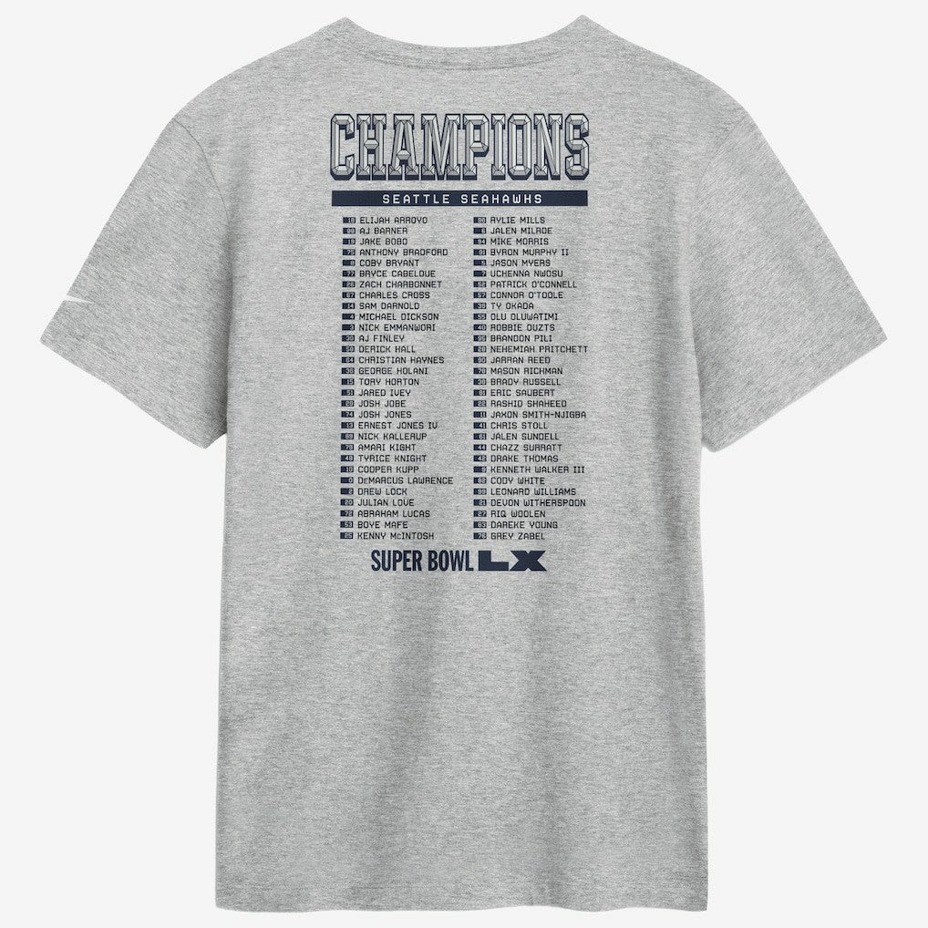 Seattle Seahawks Super Bowl LX Champions Ice Classic Roster T-Shirt | NFL Near me