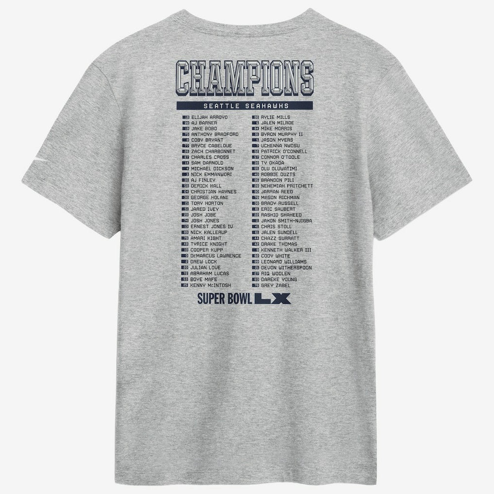 Seattle Seahawks Super Bowl LX Champions Ice Classic Roster T-Shirt | NFL Near me