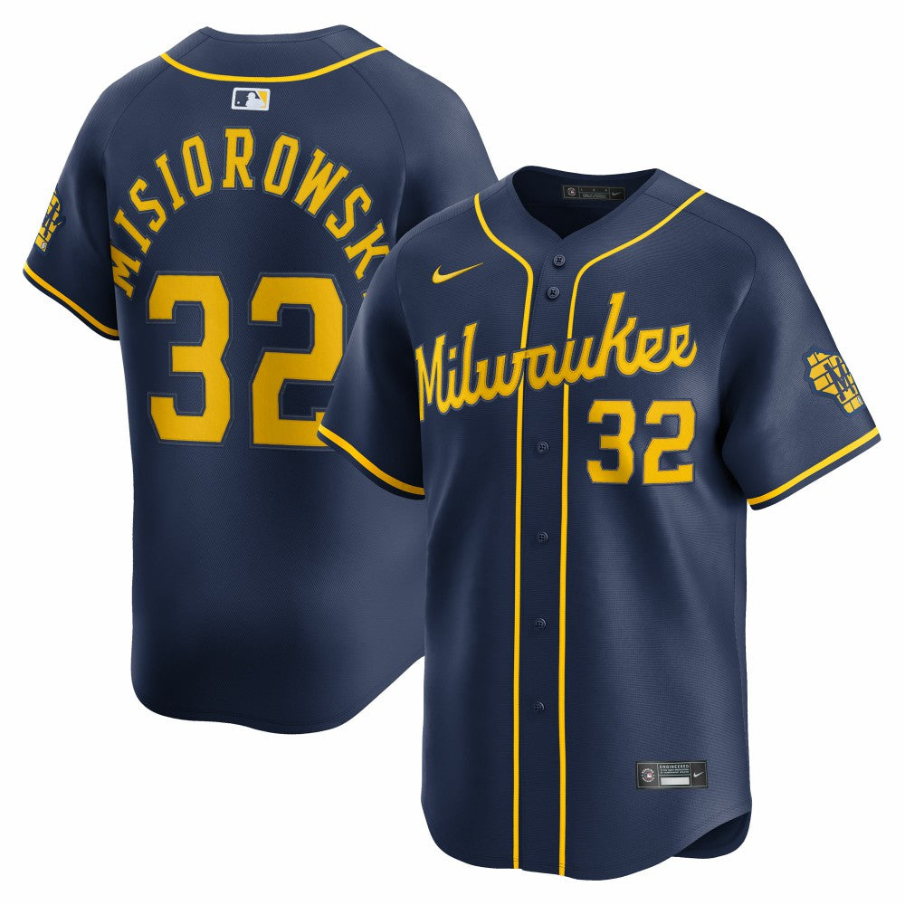 Jacob Misiorowski Milwaukee Brewers Nike Alternate Limited Jersey - MLB Jerseys