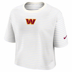 Washington Commanders Women's Striped Cropped T-Shirt | NFL Outlet