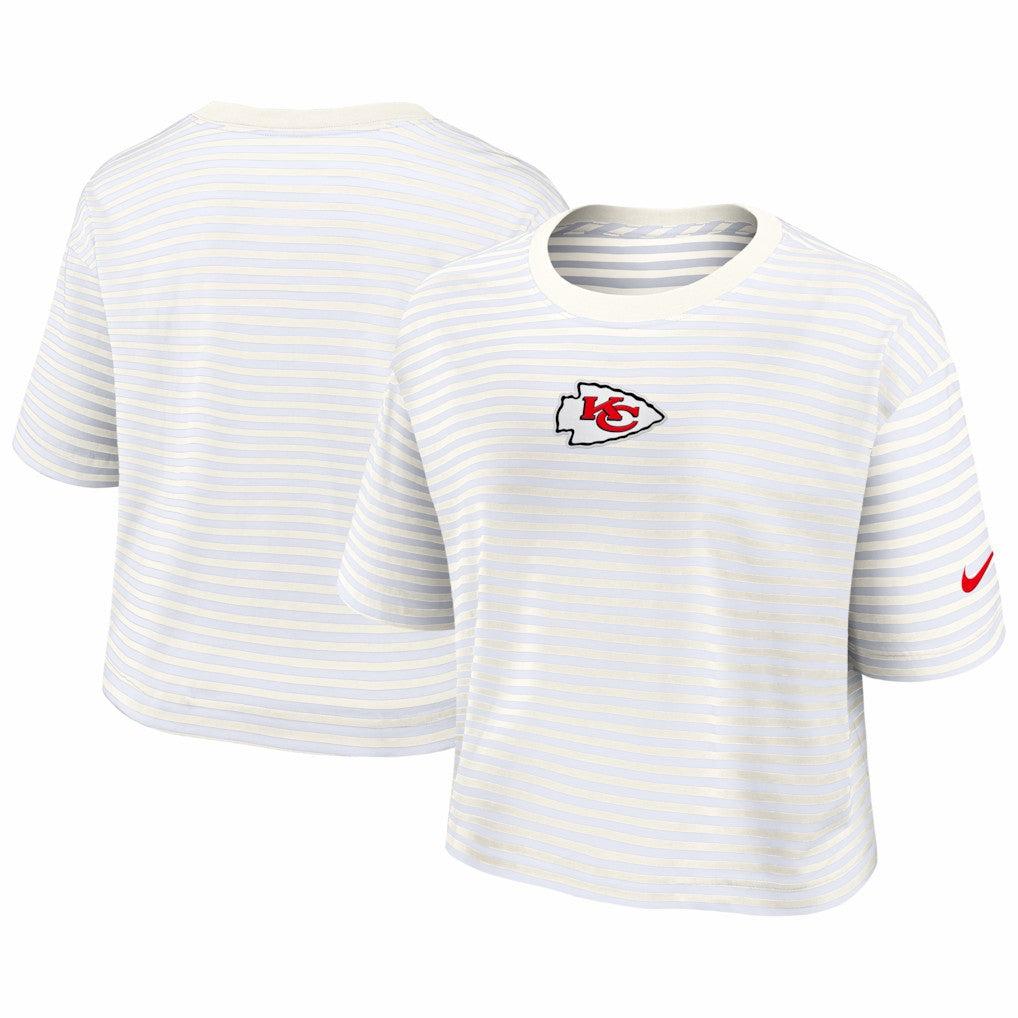 Kansas City Chiefs Women's Striped Cropped T-Shirt | NFL US