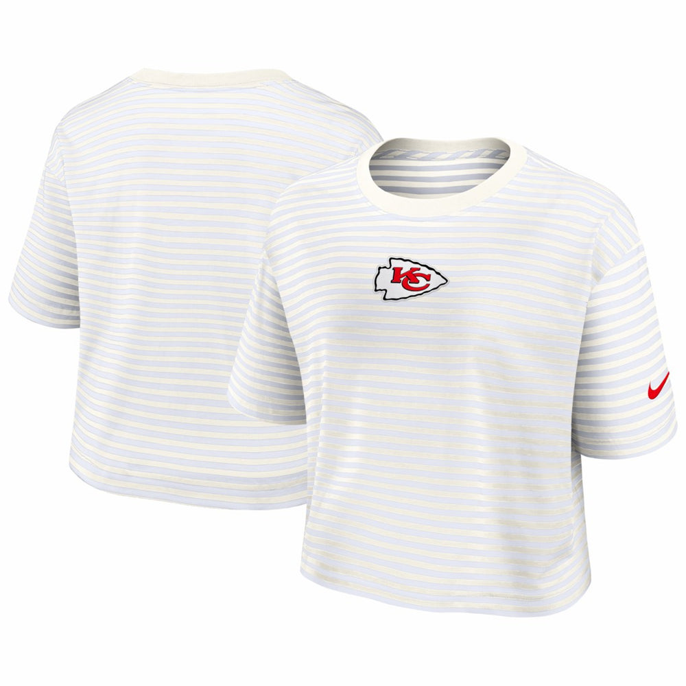 Kansas City Chiefs Women's Striped Cropped T-Shirt | NFL US