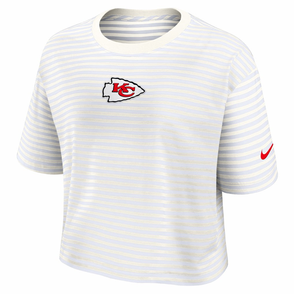 Kansas City Chiefs Women's Striped Cropped T-Shirt | NFL US