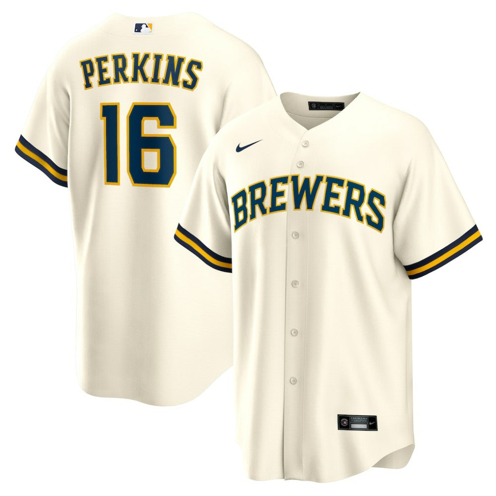 Blake Perkins Milwaukee Brewers Nike Home Replica Jersey - MLB Jerseys