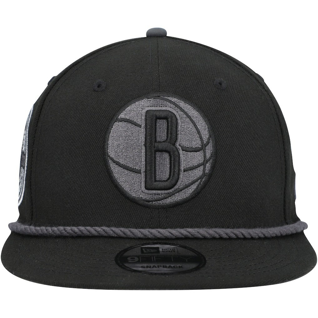 Black Brooklyn Nets Back Laurels 9FIFTY Snapback Hat | NBA