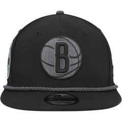 Black Brooklyn Nets Back Laurels 9FIFTY Snapback Hat | NBA