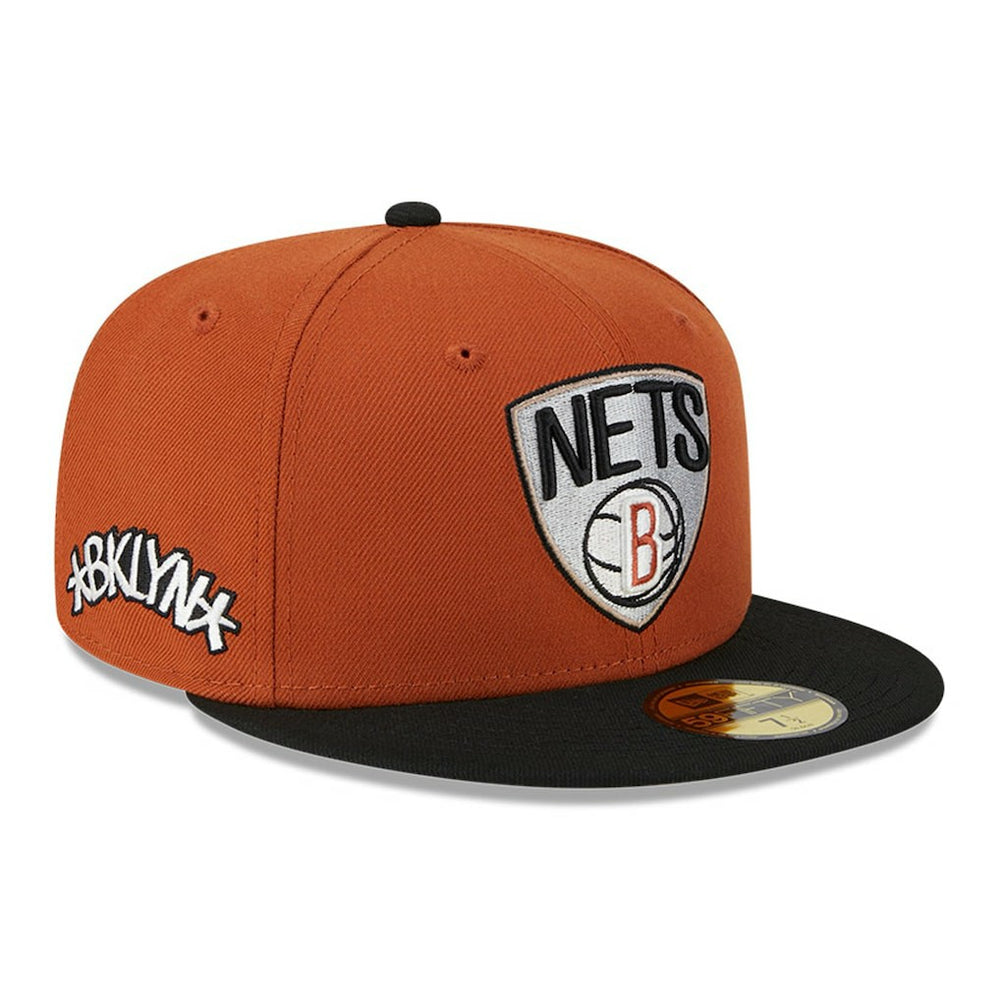 Rust/Black Brooklyn Nets Two-Tone 59FIFTY Fitted Hat | NBA