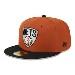 Rust/Black Brooklyn Nets Two-Tone 59FIFTY Fitted Hat | NBA