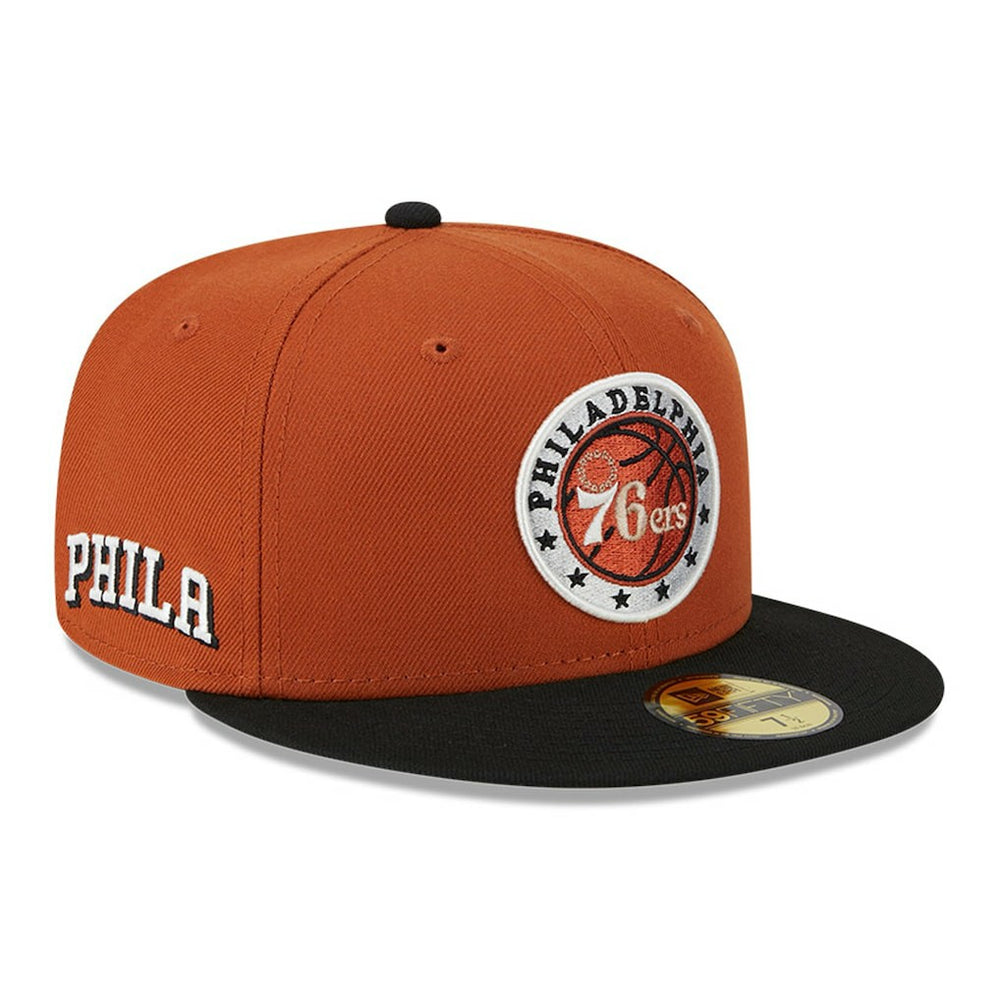 Rust/Black Philadelphia 76ers Two-Tone 59FIFTY Fitted Hat | NBA