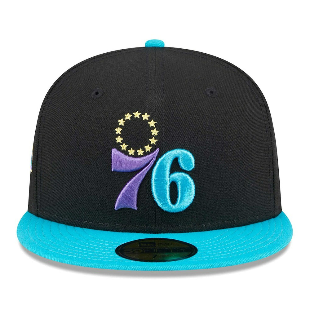 Black/Turquoise Philadelphia 76ers Arcade Scheme 59FIFTY Fitted Hat | NBA