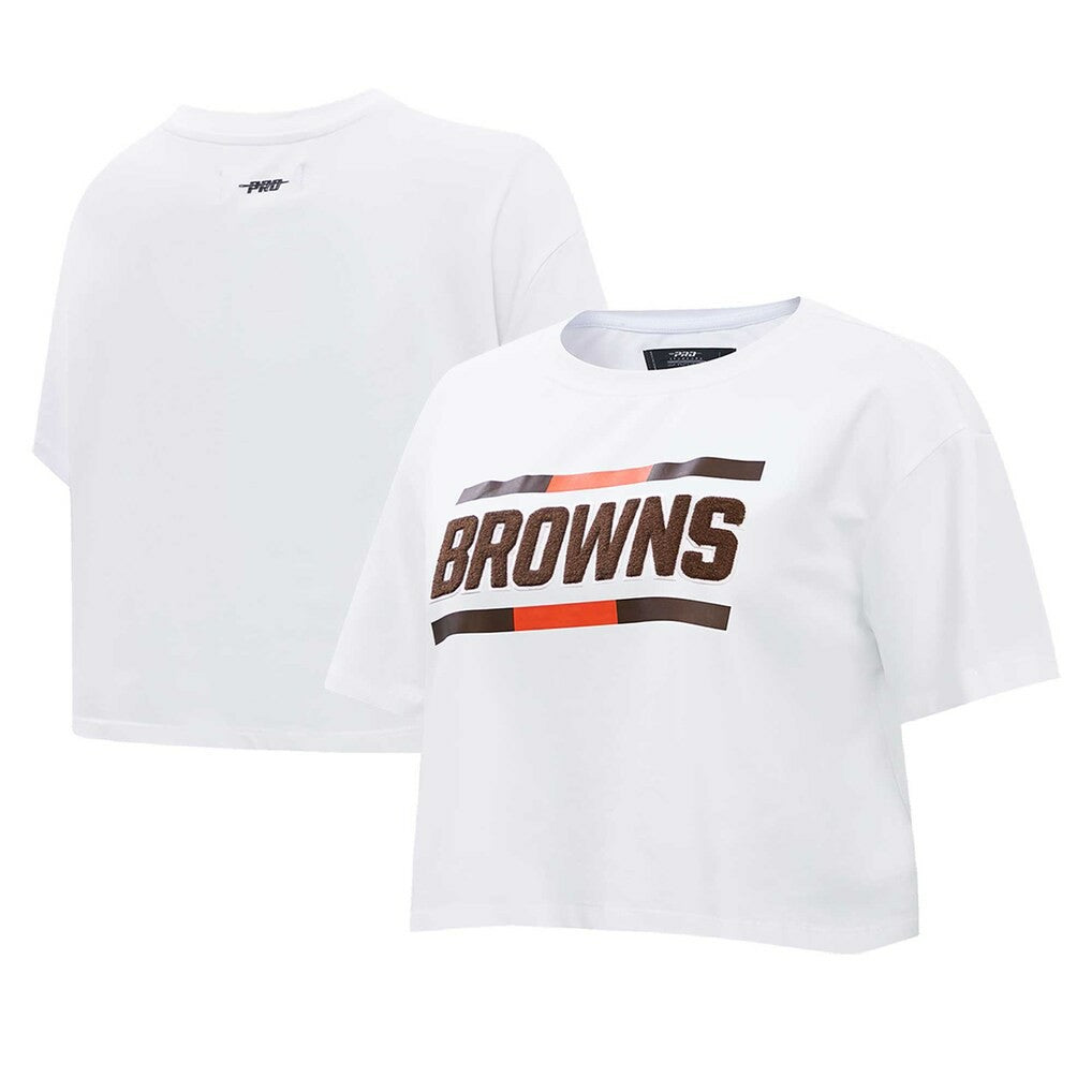Cleveland Browns Pro Standard Women's New Helmet Capsule Cropped T-Shirt | NFL New