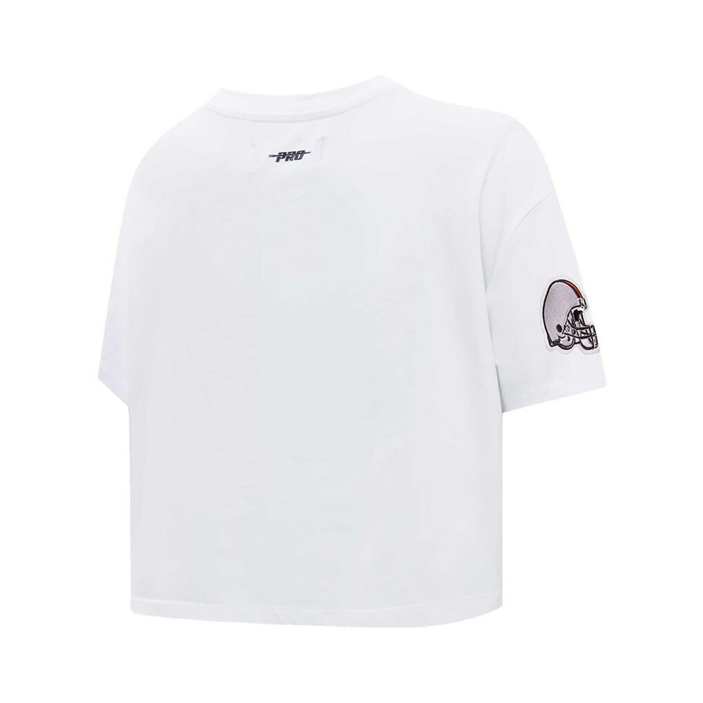Cleveland Browns Pro Standard Women's New Helmet Capsule Cropped T-Shirt | NFL New