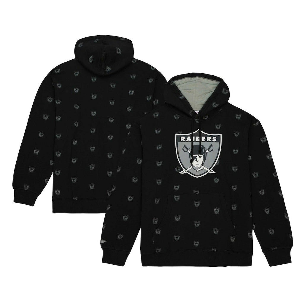 Las Vegas Raiders Allover Print Fleece Pullover Hoodie | NFL Outlet