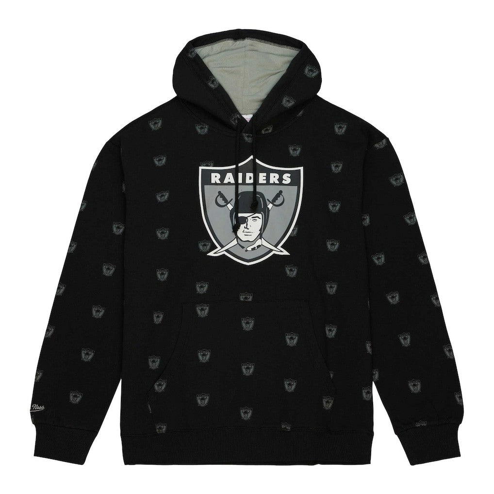 Las Vegas Raiders Allover Print Fleece Pullover Hoodie | NFL Outlet
