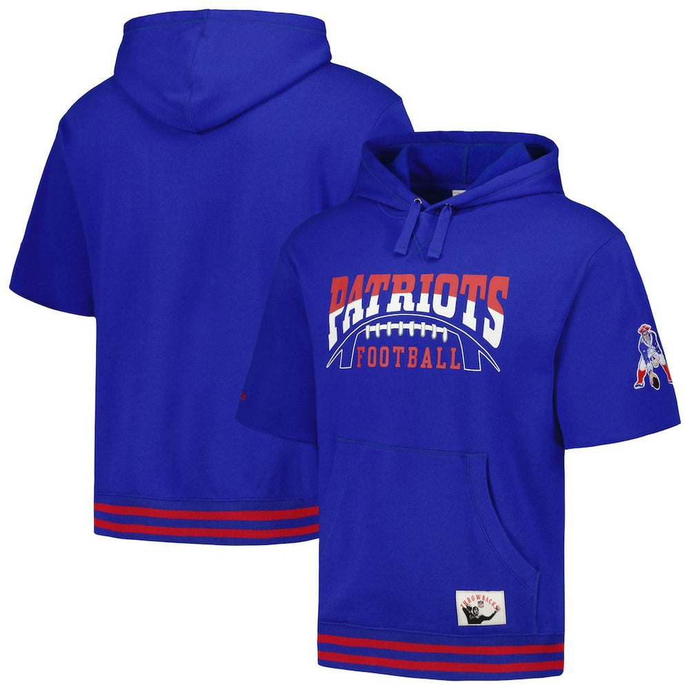 New England Patriots Pre-Game Short Sleeve Pullover Hoodie | NFL Discount