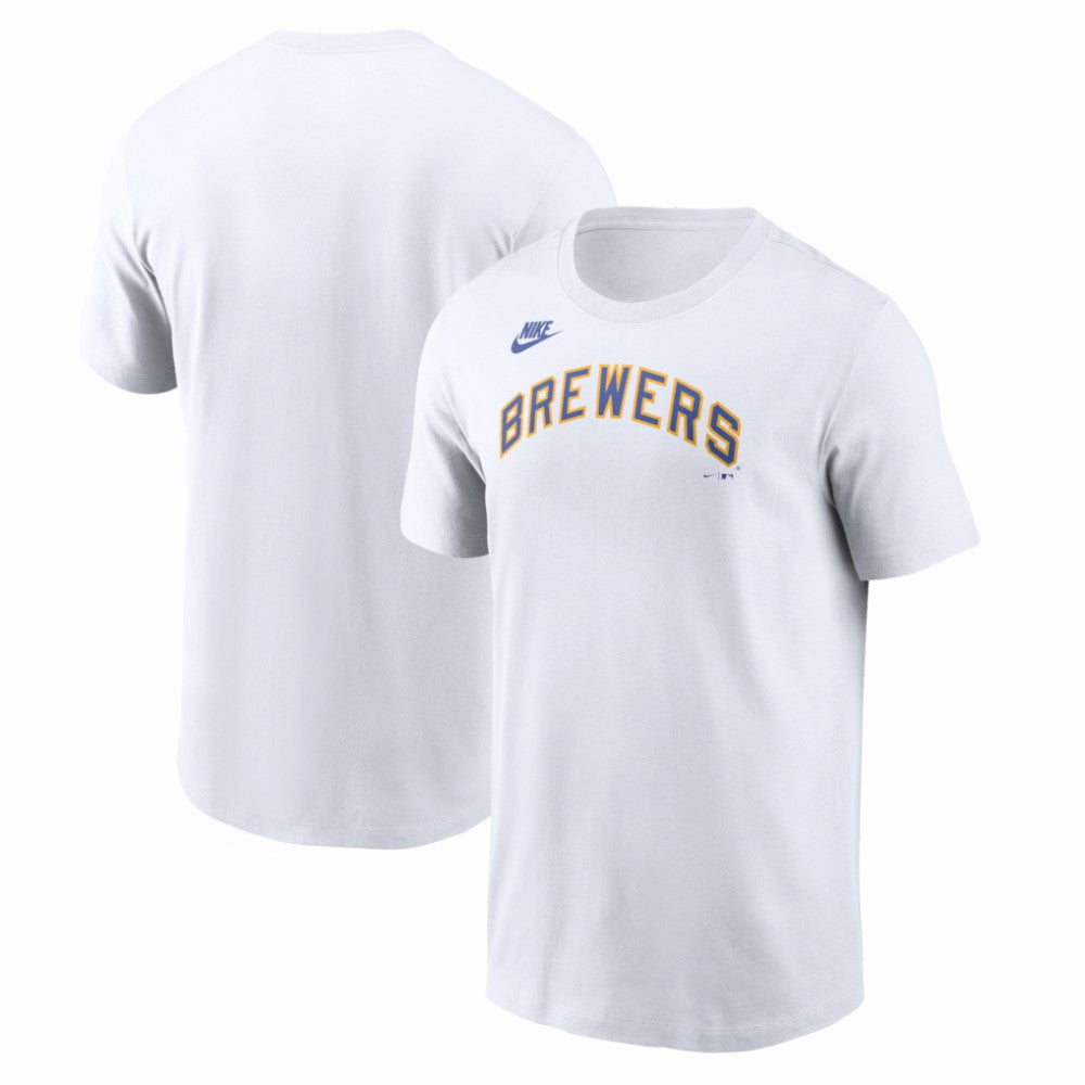 Milwaukee Brewers Nike Cooperstown Collection Wordmark T-Shirt - MLB T-shirts