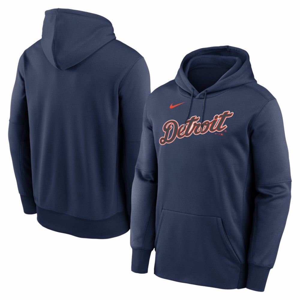 Detroit Tigers Nike Primary Wordmark Therma Hoodie - MLB Hoodies