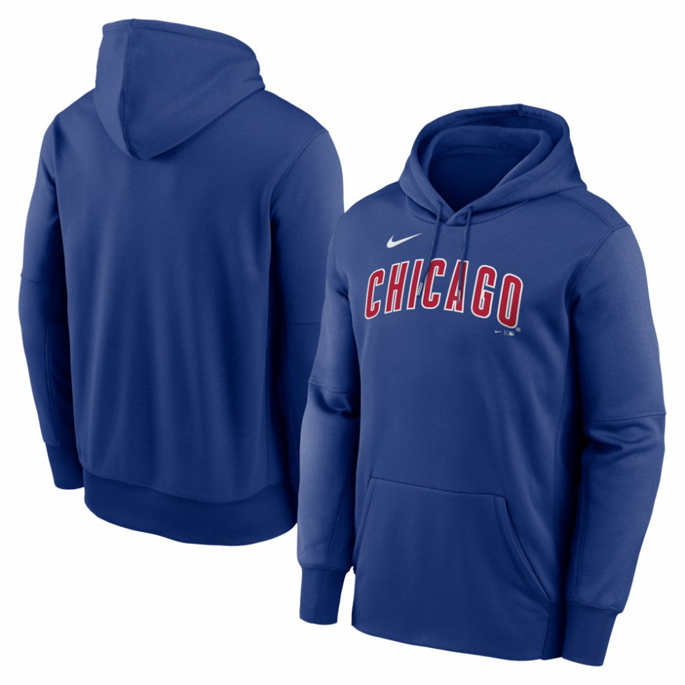 Chicago Cubs Nike Primary Wordmark Therma Hoodie - MLB Hoodies