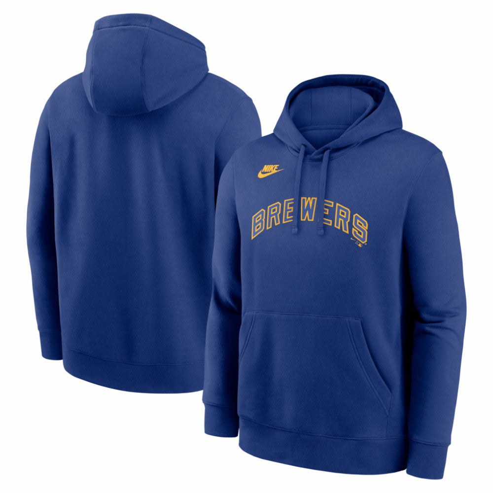 Milwaukee Brewers Nike Cooperstown Collection Wordmark Club Hoodie - MLB Hoodies