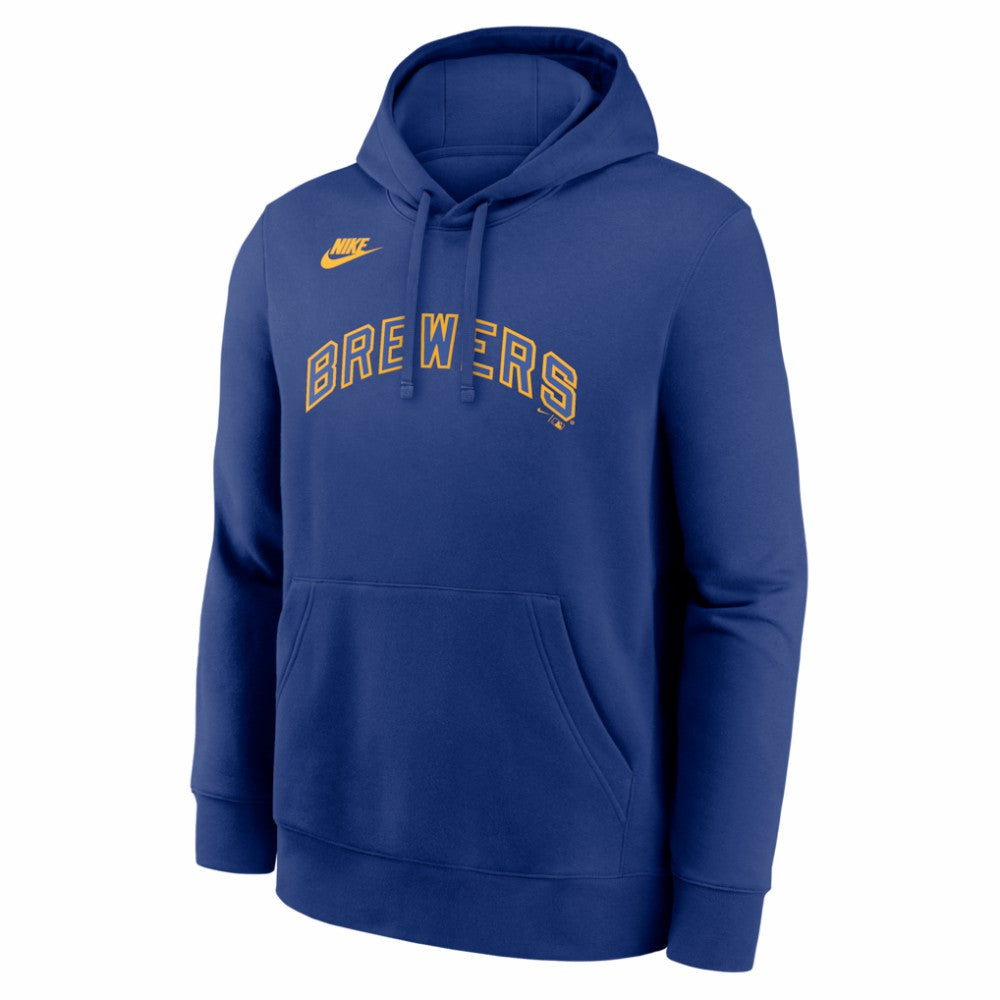 Milwaukee Brewers Nike Cooperstown Collection Wordmark Club Hoodie - MLB Hoodies