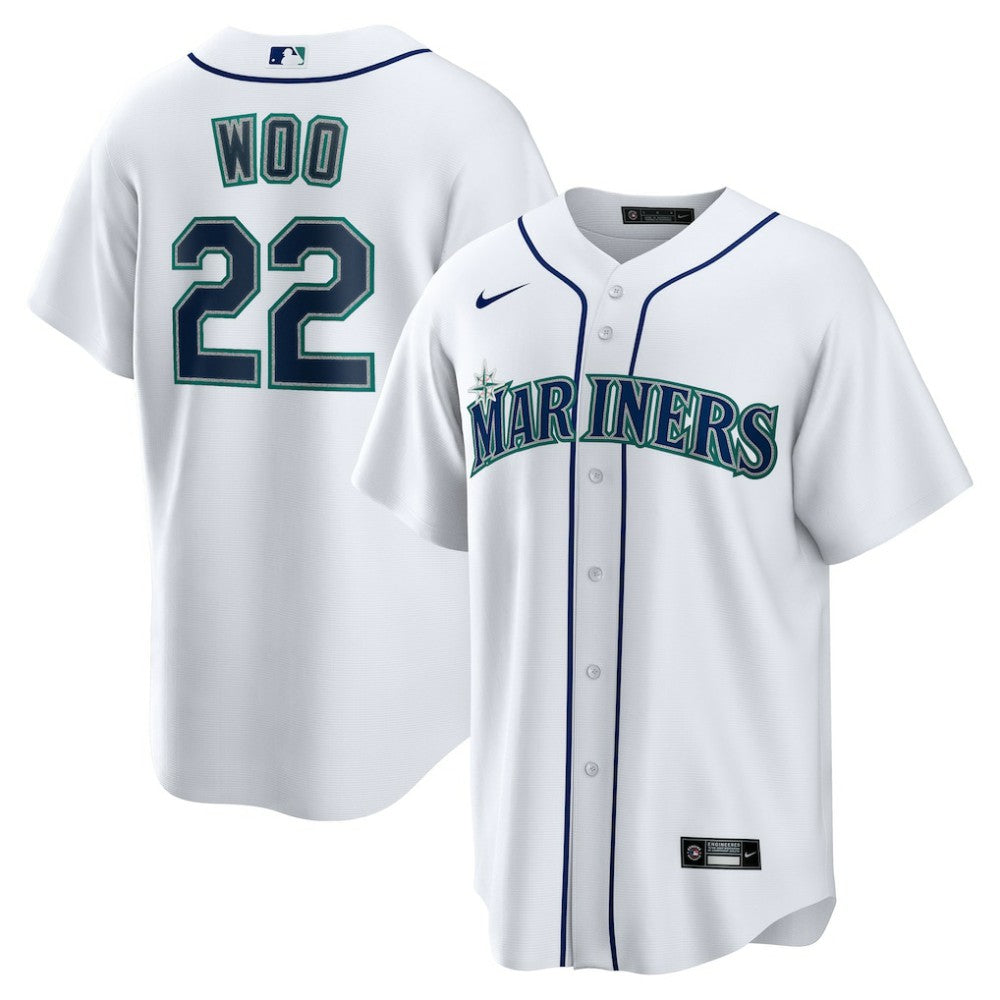 Bryan Woo Seattle Mariners Nike Home Replica Jersey - MLB Jerseys