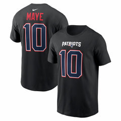 New England Patriots Drake Maye  Carbon Name & Number T-Shirt | NFL Sale