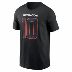 Denver Broncos Bo Nix  Carbon Name & Number T-Shirt | NFL Online