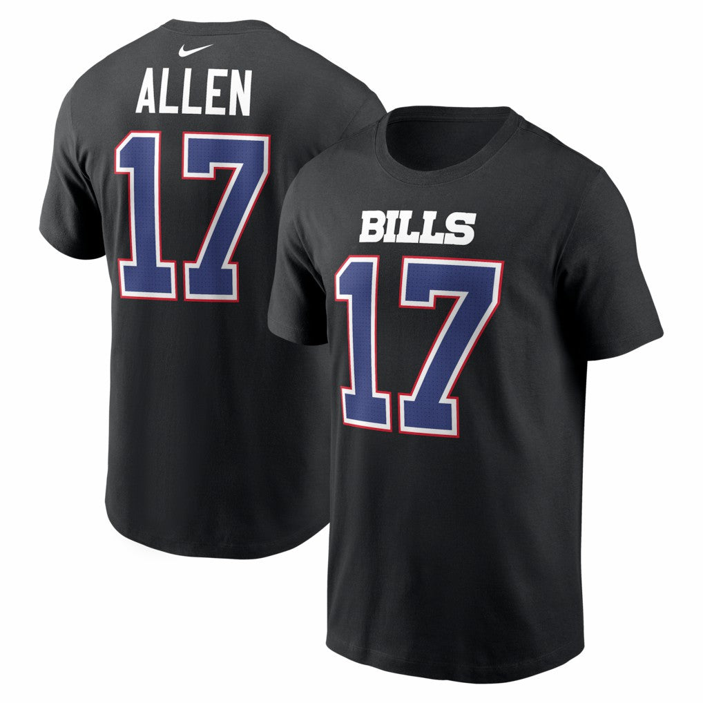Buffalo Bills Josh Allen  Carbon Name & Number T-Shirt | NFL Outlet
