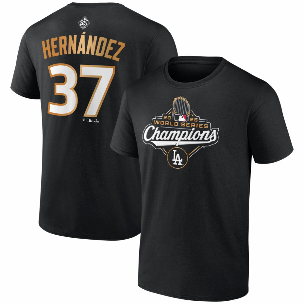 Teoscar Hernández Los Angeles Dodgers Fanatics 2025 World Series Champions Name & Number T-Shirt - MLB T-shirts