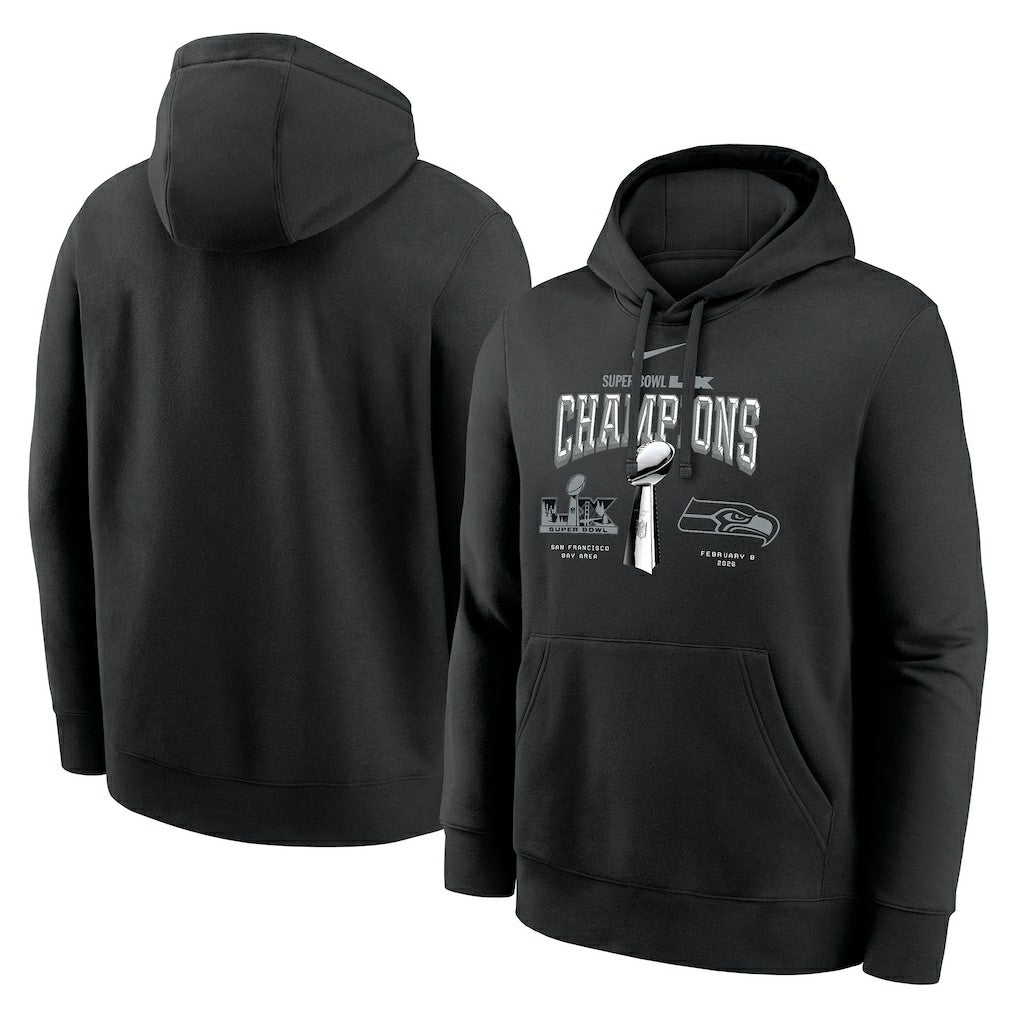 Seattle Seahawks Super Bowl LX Champions Locker Room Trophy Collection Fleece Hoodie | NFL Discount