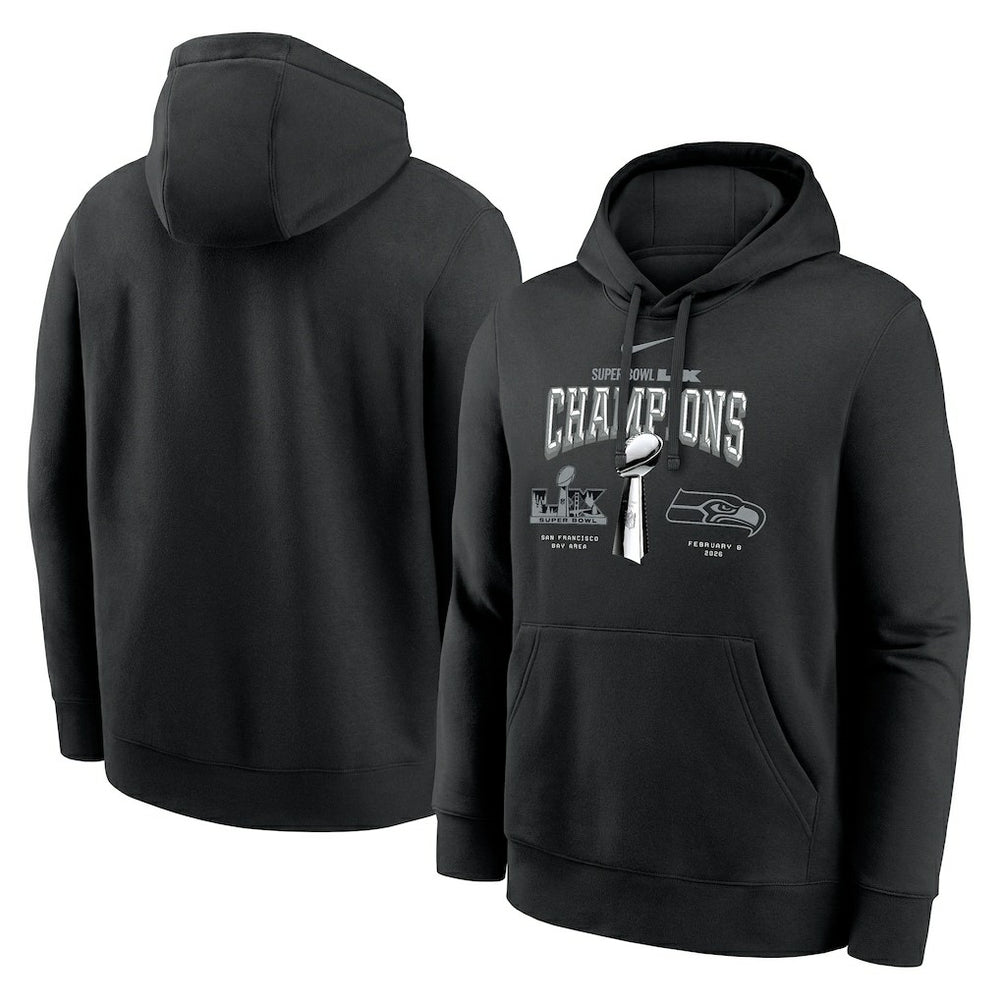 Seattle Seahawks Super Bowl LX Champions Locker Room Trophy Collection Fleece Hoodie | NFL Discount