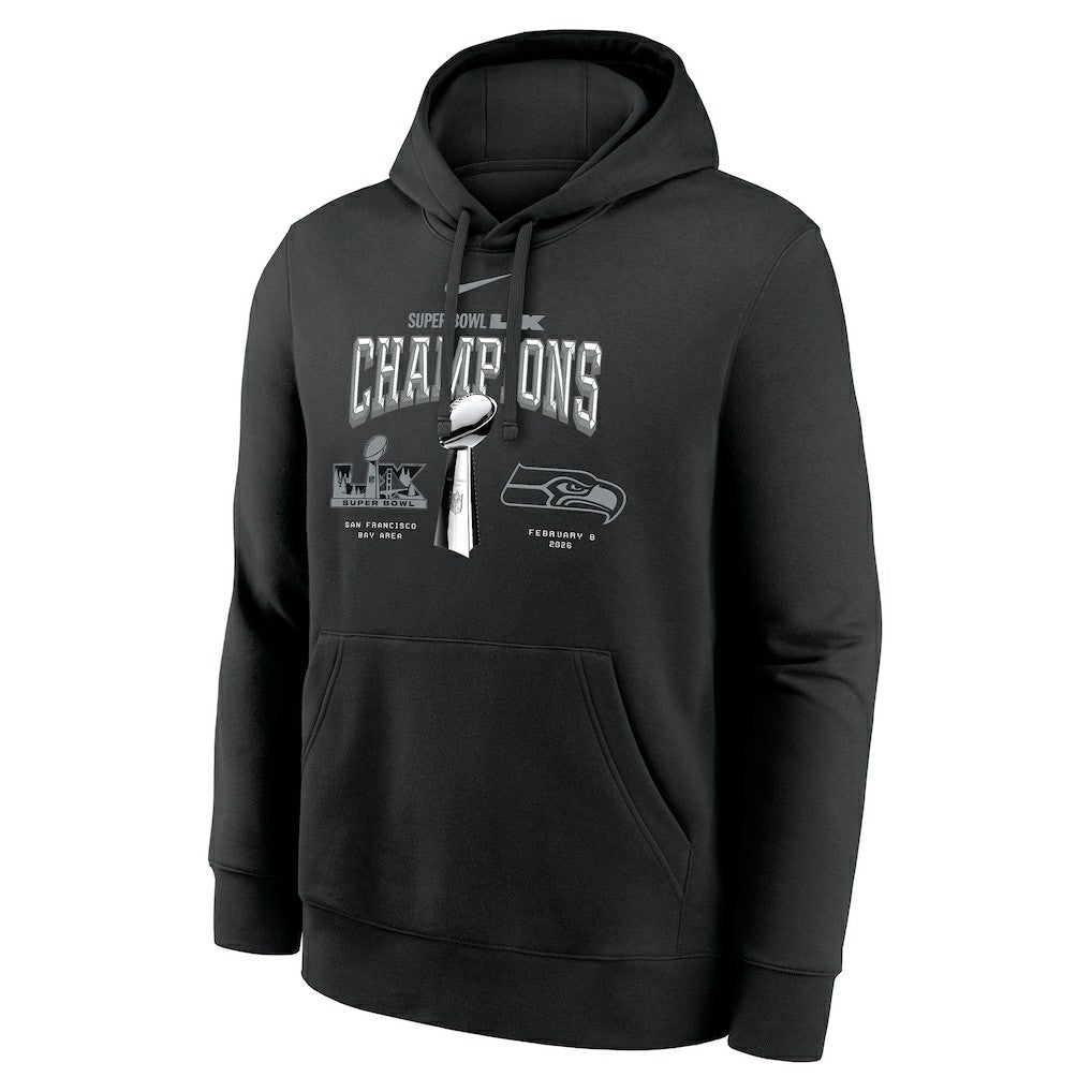 Seattle Seahawks Super Bowl LX Champions Locker Room Trophy Collection Fleece Hoodie | NFL Discount