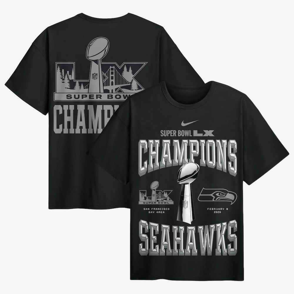 Seattle Seahawks Super Bowl LX Champions Locker Room Trophy Collection Authentic T-Shirt | NFL US