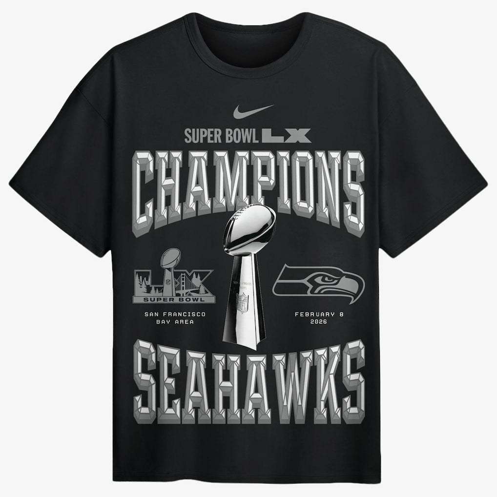 Seattle Seahawks Super Bowl LX Champions Locker Room Trophy Collection Authentic T-Shirt | NFL US