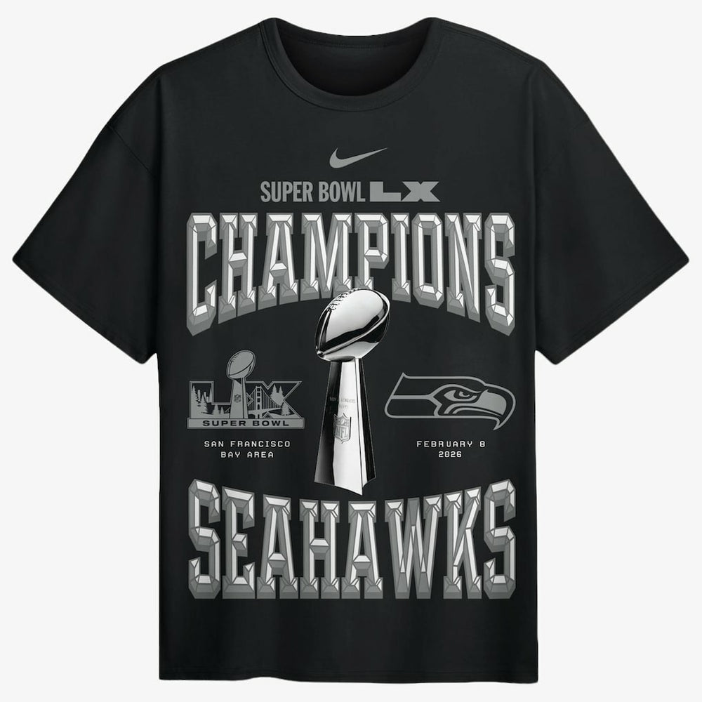 Seattle Seahawks Super Bowl LX Champions Locker Room Trophy Collection Authentic T-Shirt | NFL US