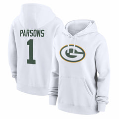 Green Bay Packers Micah Parsons  Women's Player Name & Number Fleece Hoodie | NFL New