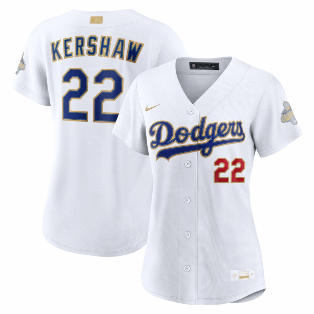 Clayton Kershaw Los Angeles Dodgers Nike Women's 2026 Gold Collection Stadium Jersey - MLB Jerseys