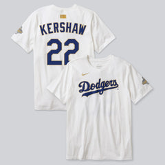Clayton Kershaw Los Angeles Dodgers Nike 2026 Gold Collection Player Name & Number T-Shirt - MLB T-shirts