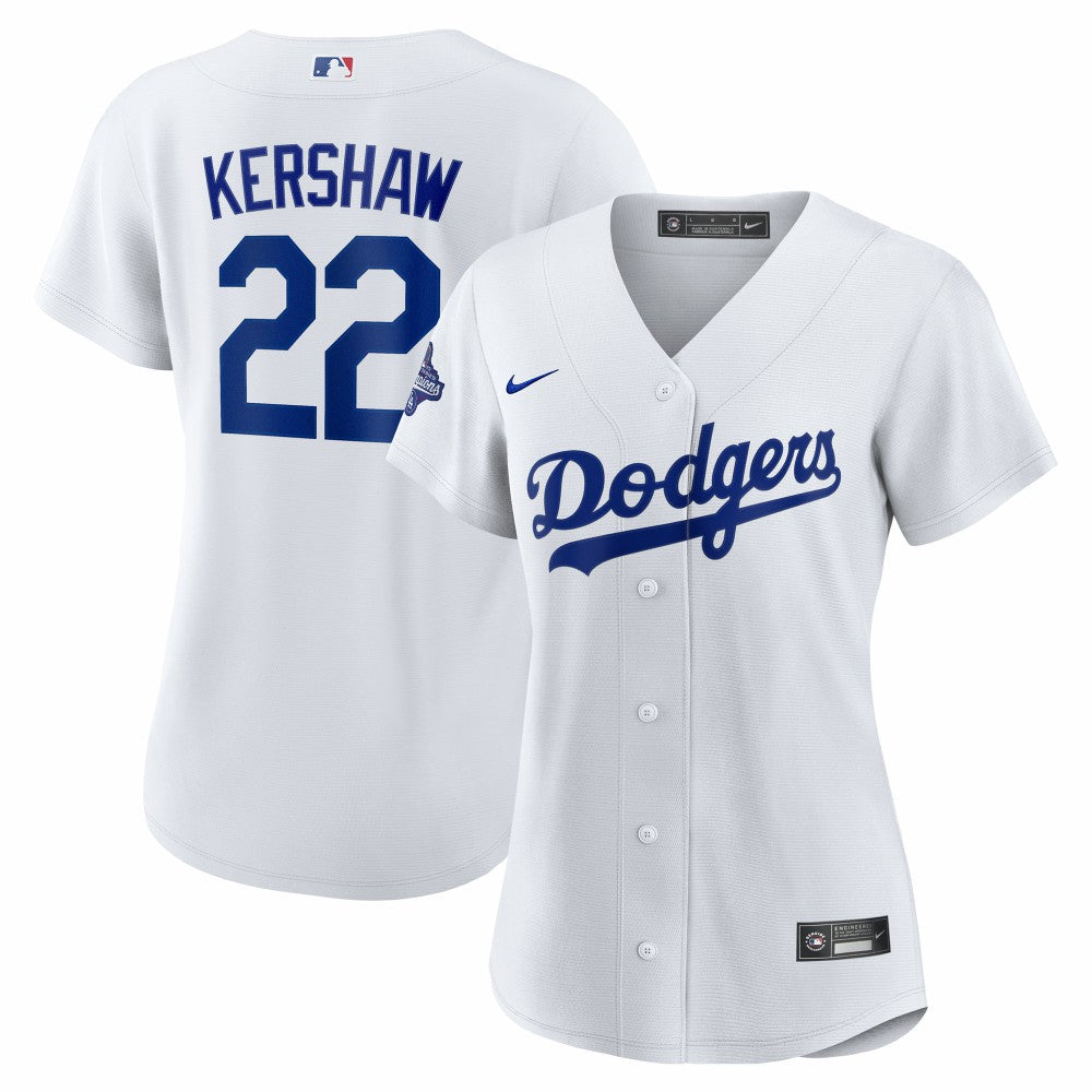 Clayton Kershaw Los Angeles Dodgers Nike Women's Home 2025 World Series Champions Replica Jersey - MLB Jerseys