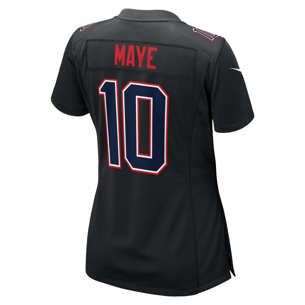 New England Patriots Drake Maye  Women's Super Bowl LX Patch Carbon Fashion Game Jersey | NFL Discount
