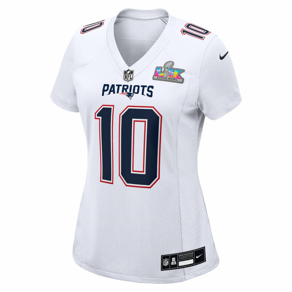 New England Patriots Drake Maye  Women's Super Bowl LX Patch Tundra Fashion Game Jersey | NFL Hot