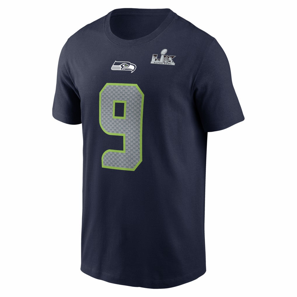 Seattle Seahawks Kenneth Walker III  Super Bowl LX Patch Name & Number T-Shirt | NFL On sale