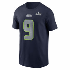 Seattle Seahawks Kenneth Walker III  Super Bowl LX Patch Name & Number T-Shirt | NFL On sale